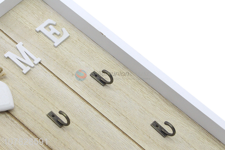 Online wholesale decorative 6 hooks wall mounted wooden key box key holder