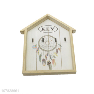 Factory direct sale creative 4 hooks wall hanging wooden key holder