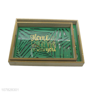 High-end decorative laser cut rectangular glass dessert tray snacks tray