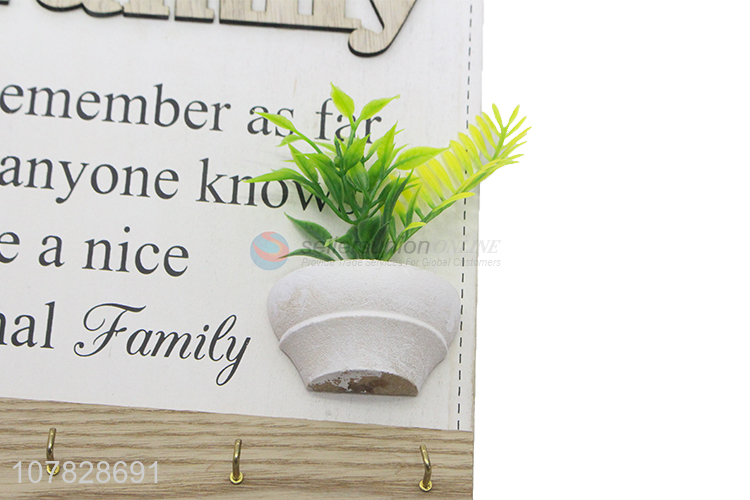 High quality 4 hooks wooden key holder wall hanging key organizer