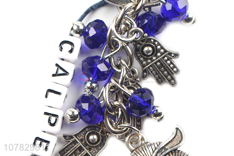 Yiwu wholesale blue animal metal pendant keychain