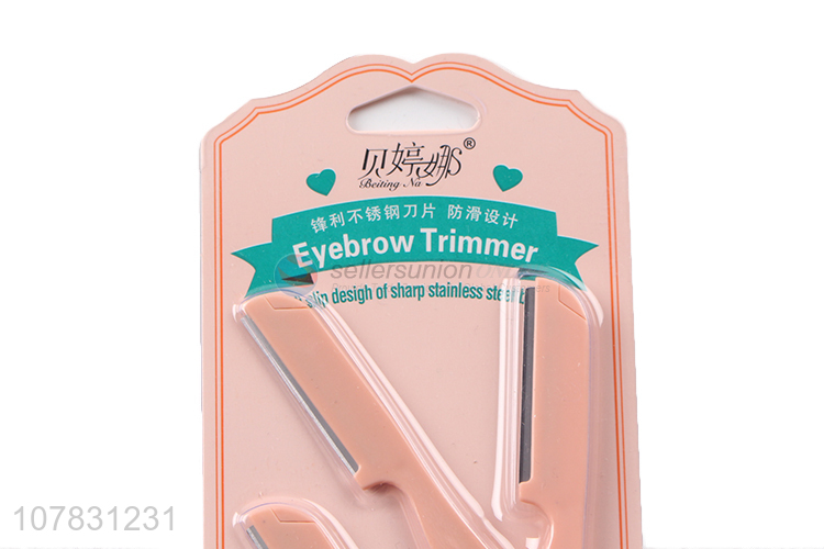 Best selling folding non-slip stainless steel eyebrow razor eyebrow trimmer