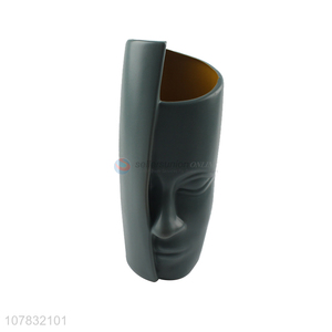 Wholesale creative nordic style human face vase living room plastic vase