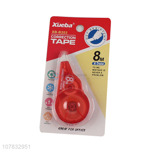 High quality red plastic 8m correction tape for students