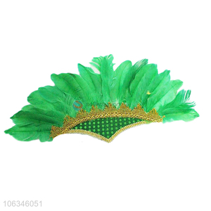 Wholesale china products green feather headwear