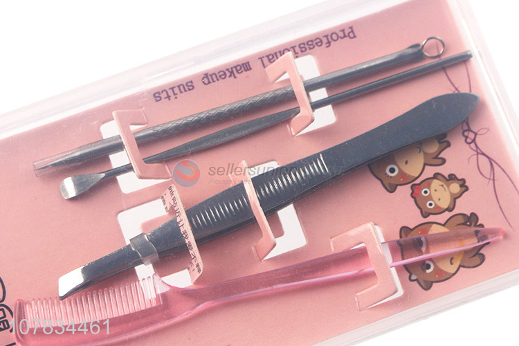 Fashion Eyebrow Tweezers Eyebrow Comb Makeup Tool Set