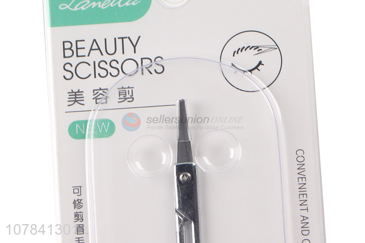 Hot sale silver stainless steel eyebrow trimming scissors beauty scissors