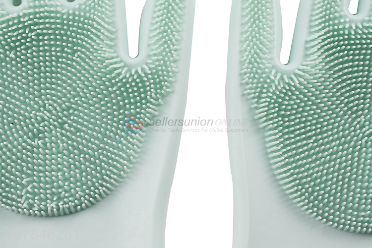 High quality green universal silicone gloves dishwashing gloves