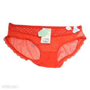 High quality red gauze sexy low-waist panties for women