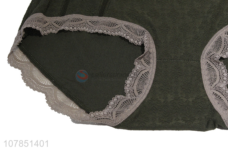 New green modal sexy panties for ladies with lace edges