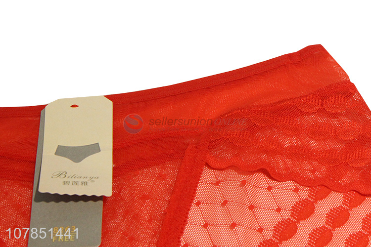 Explosive design red gauze panties sexy ladies underwear