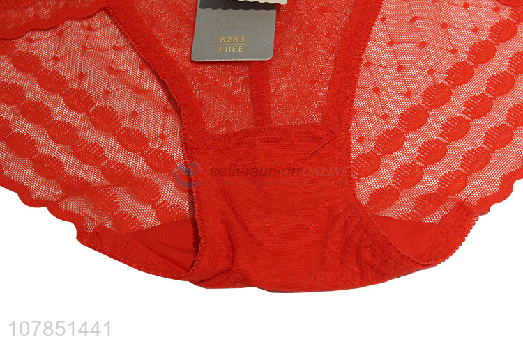 Explosive design red gauze panties sexy ladies underwear