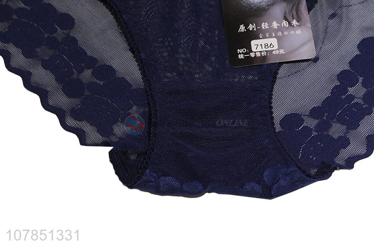 Yiwu wholesale blue breathable sexy lace panties for women