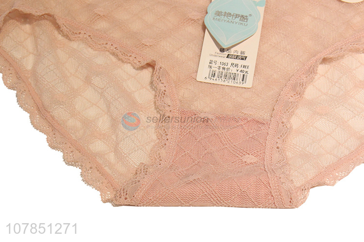 Good wholesale price breathable lace sexy panties for ladies