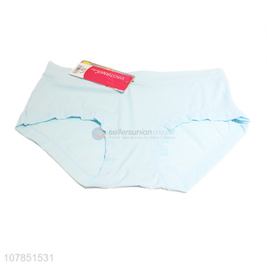 Factory direct sale blue ice silk seamless panties ladies underwear