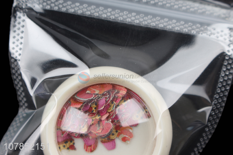Good quality creative wood pulp sheet nail decals nail confetti