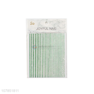 China products green nail stickers 3D stripe liner nail art decorations