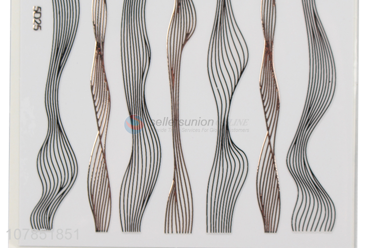 Hot selling metallic nail stickers 3D liner nail art decorations