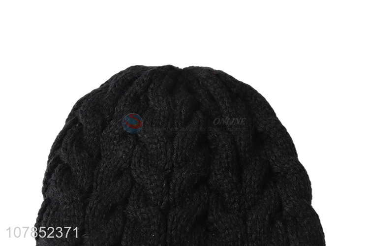 China manufacturer men winter knitted hats fleece lined striped beanies