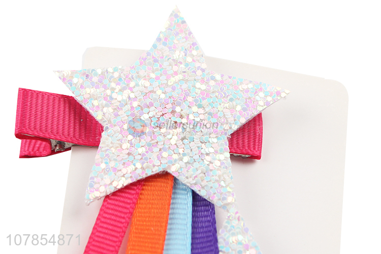 Custom Sequins Stars Colorful Tassel Hair Clip