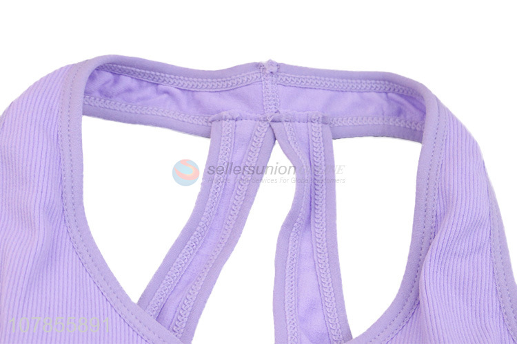 Fashion style purple lady sports fitness bra underwear wholesale