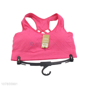 Best selling rose red quick dry women sports fitness bra underwear