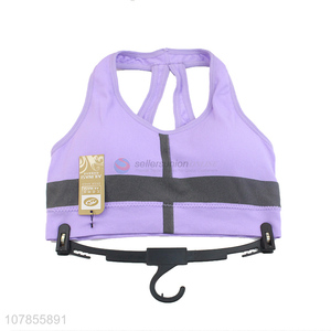 Fashion style purple lady sports fitness bra underwear wholesale