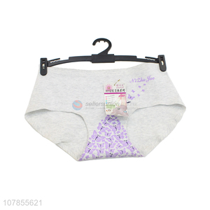China products grey soft women panties with butterfly pattern