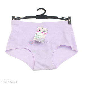 Hot sale purple comfortable ice silk lady panties underwear