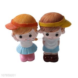 China manufacturer lovely resin couple doll car interior accessories