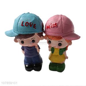 New arrival home ornaments resin couple doll resin crafts