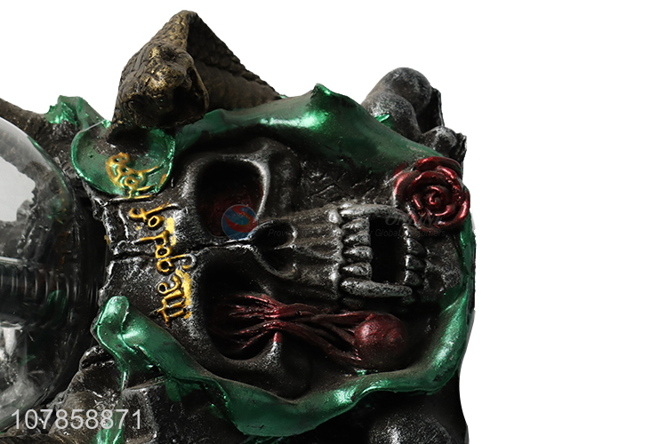 Competitive price terrible resin skull figurine static plasma ball lamp