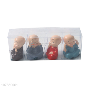 China manufacturer resin little monk statuette for gifts