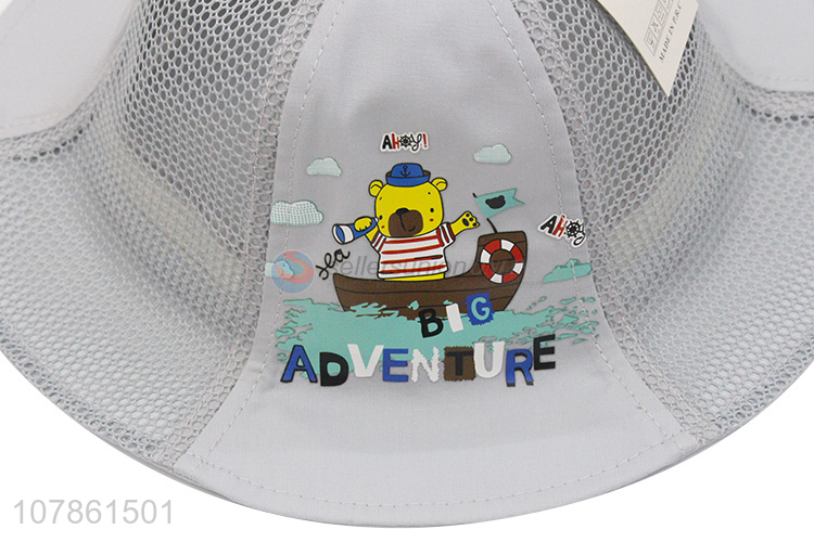 Top products grey cartoon embroidery fisherman hat for sale