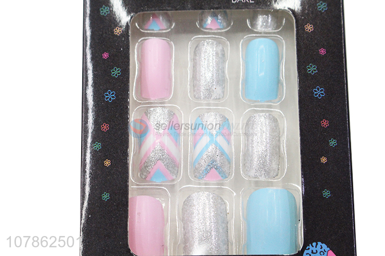 Popular Ladies Nail Art Fake Nails Press On False Nail Tips Set