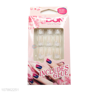 Fashion Pre-Glued False Nail Tips <em>Artificial</em> Fake <em>Nails</em>