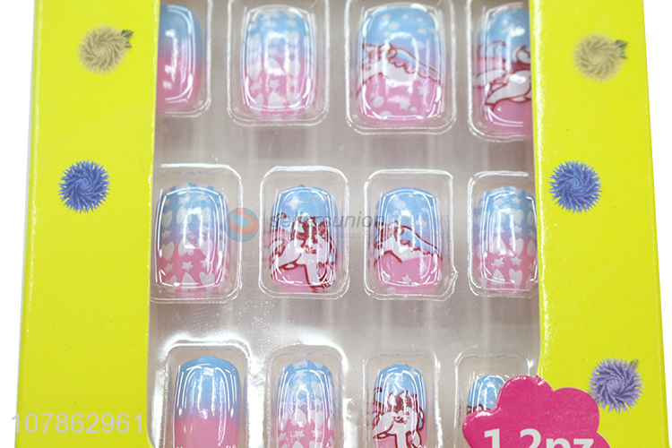 Fashion Kids Nails Colored Nail Tips False Nail Tips