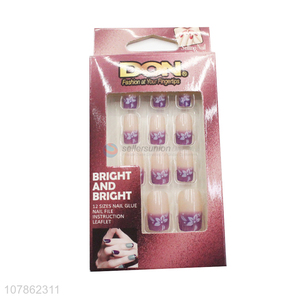 Custom Fashion Nail Art Supplies Pre-Glued <em>Artificial</em> <em>Nails</em> Set