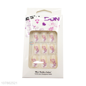 Fashion Ladies False Nail Tips Press On <em>Artificial</em> <em>Nails</em>