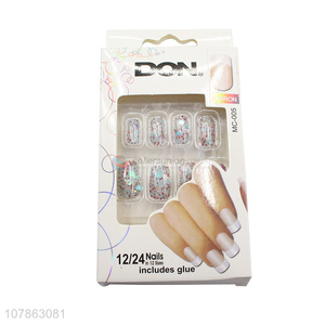 Wholesale Nail Art Glitter <em>Artificial</em> <em>Nails</em> Tips Set