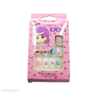 Cartoon Printing Fake Nail Tips <em>Artificial</em> <em>Nails</em> For Kids