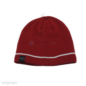 Good wholesale price red warm <em>knit</em> <em>hat</em> sports cold-proof cap for men