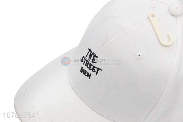 New arrival white embroidery baseball cap outdoor sports sun hat