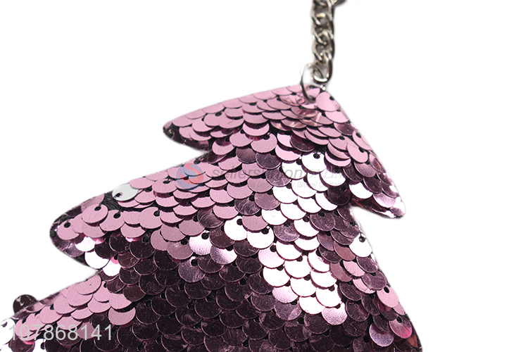 New Style Sequins Tree Shape Keychain Key Ring