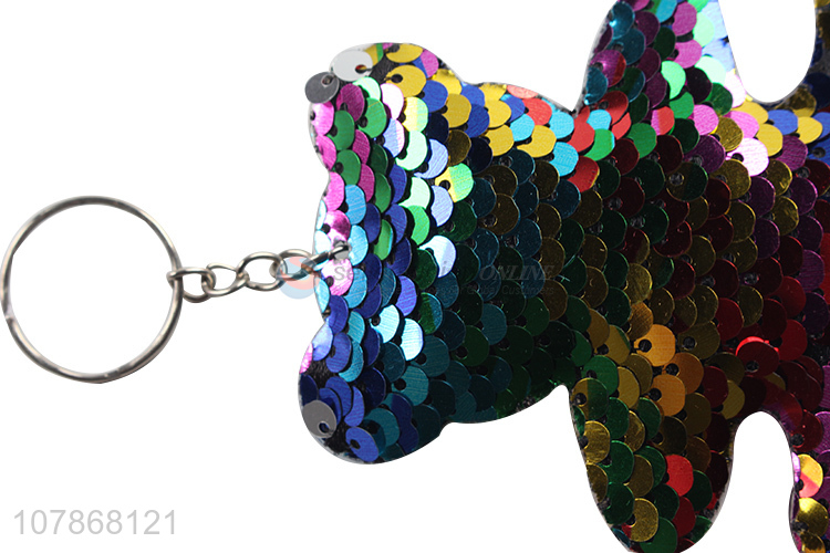 Hot Sale Colorful Sequins Bear Keychain Cool Key Chain