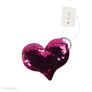 Hot Selling Sequins Heart Key Chain Cool Keychains