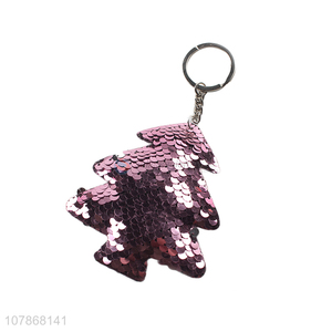 New Style Sequins Tree Shape Keychain Key Ring