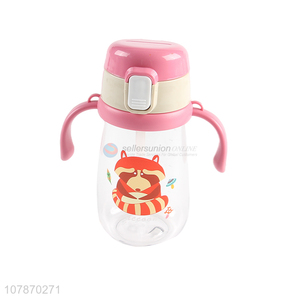 High quality cute <em>baby</em> children water bottle with silicone straw