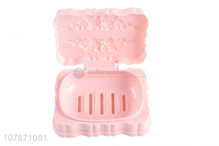 Best selling delicate embossed plastic travel soap box for bathroom