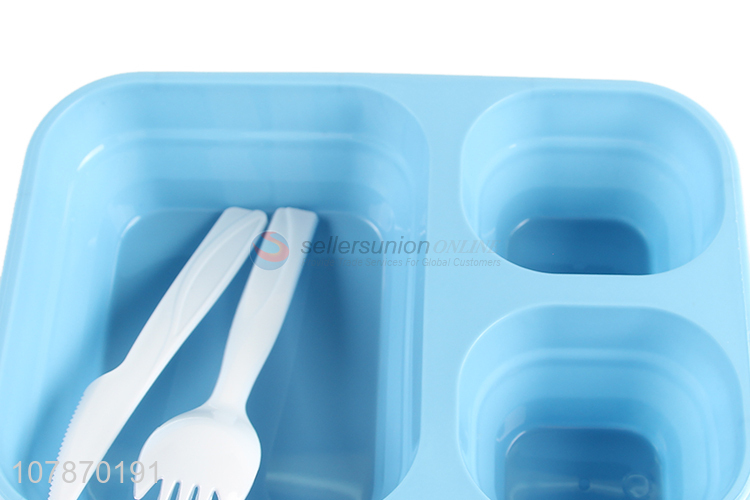 New arrival bpa free divided lunch box bento box with spoon and fork